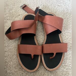 Vince Brown and Black Sandals Minimalist Design